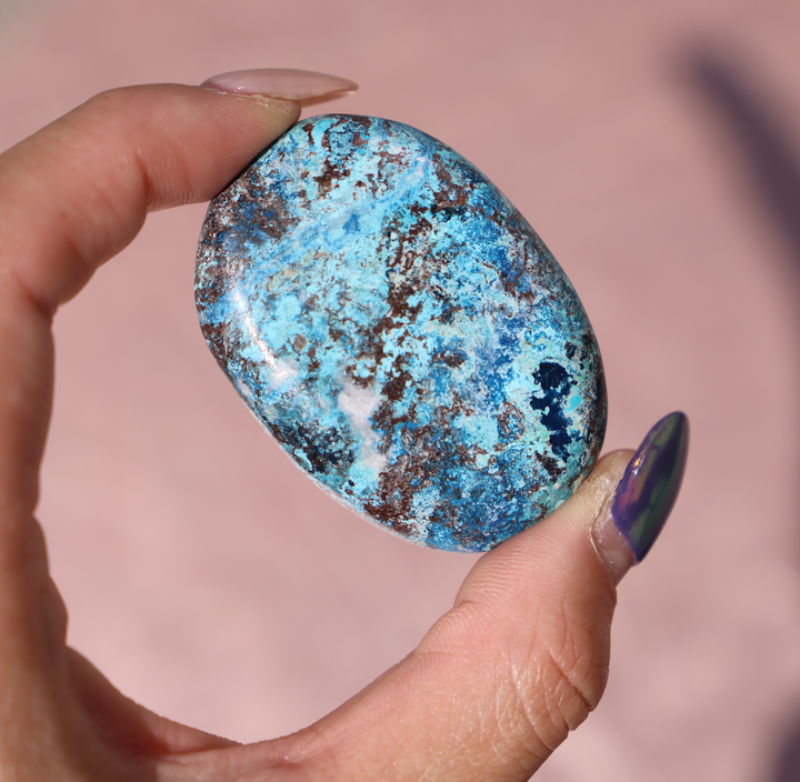 Shattuckite Palm Stone
