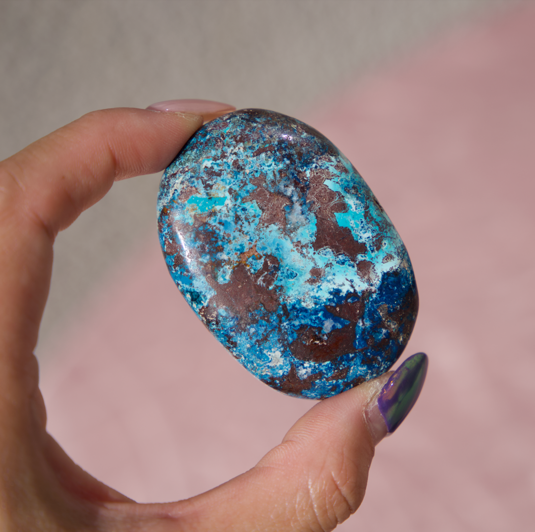 Shattuckite Palm Stone