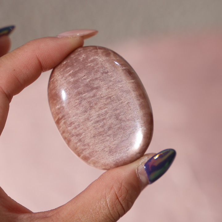 Peach Sunstone Palm Stone