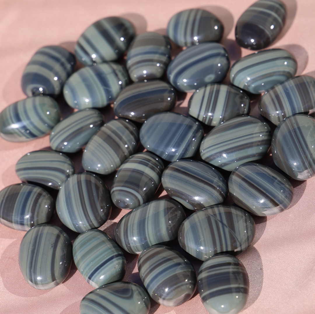 Banded Obsidian Jasper Palm Stone