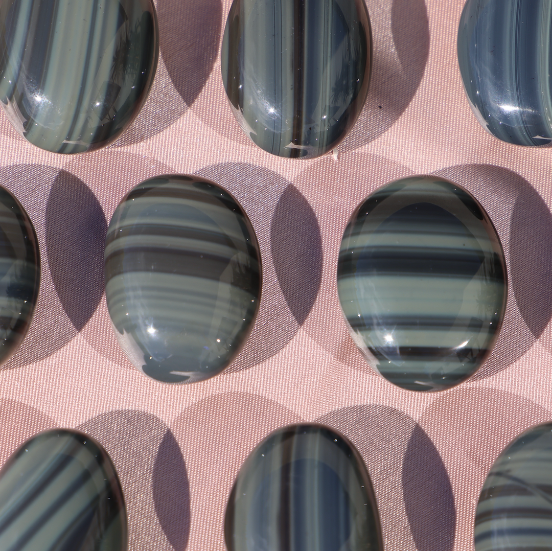 Banded Obsidian Jasper Palm Stone