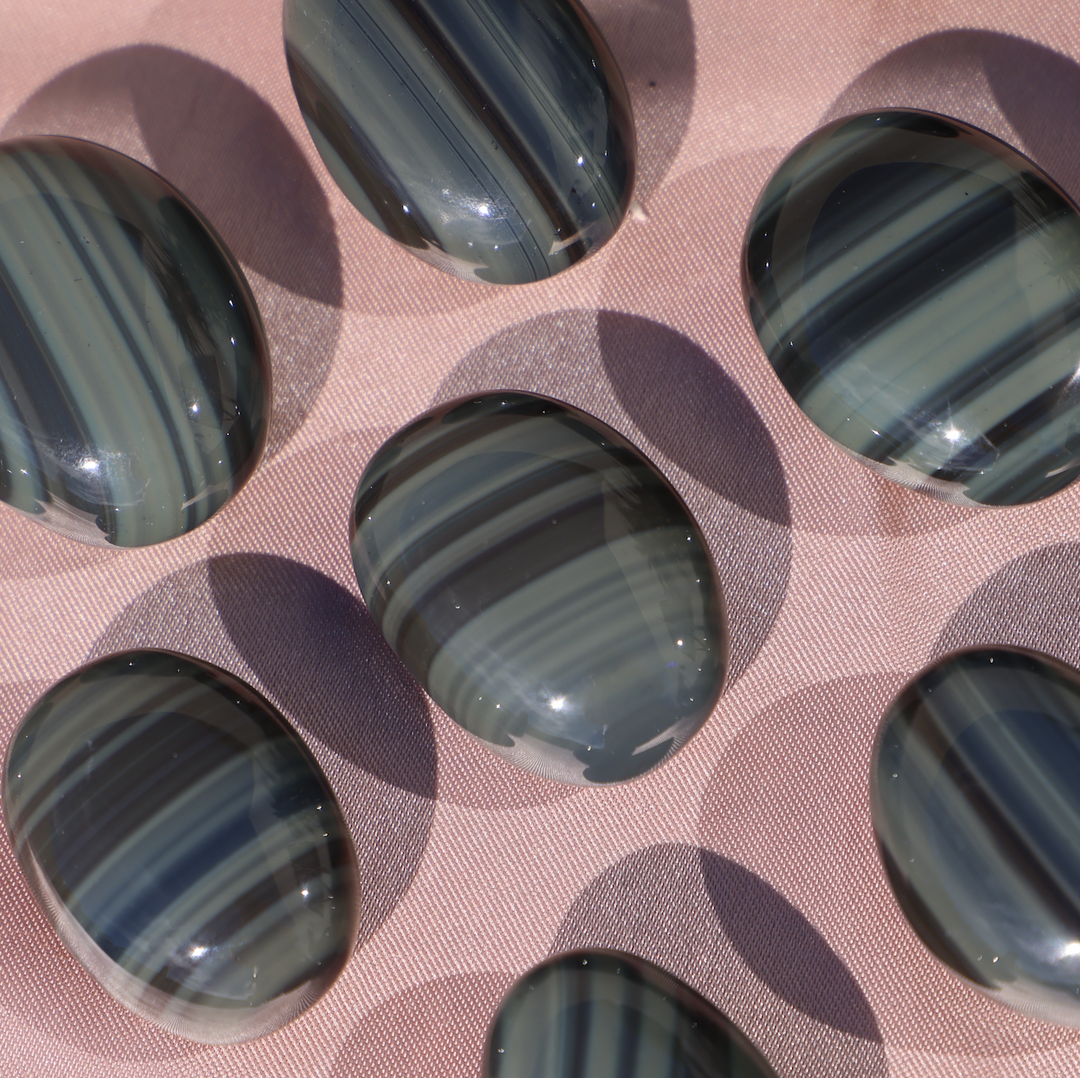 Banded Obsidian Jasper Palm Stone