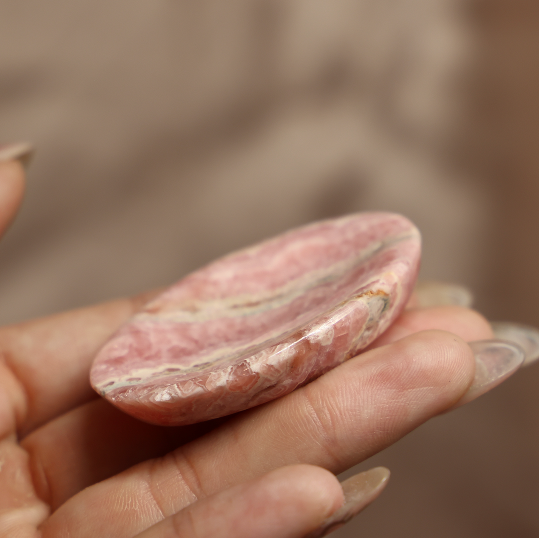 High Quality Rhodochrosite Worry Stone