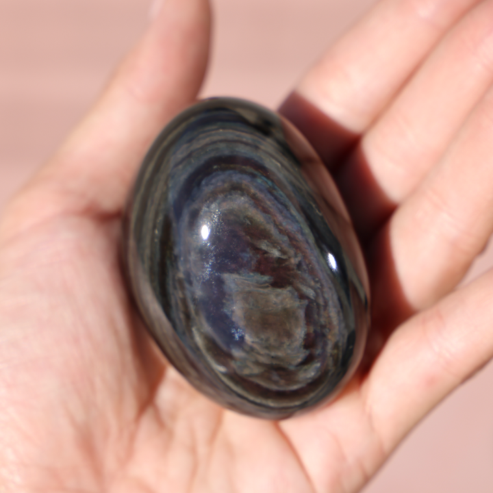 Velvet Obsidian Palm Stone #1
