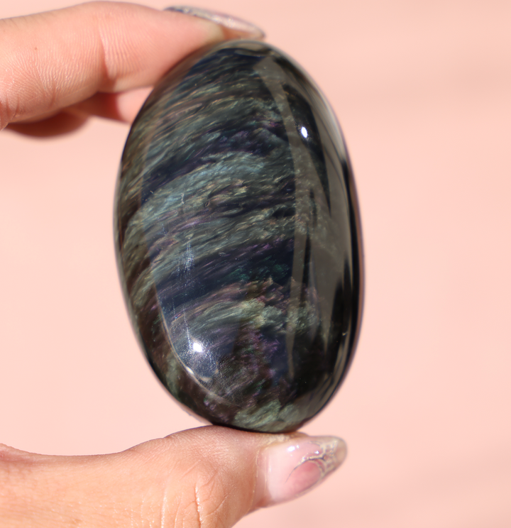 Velvet Obsidian Palm Stone #4