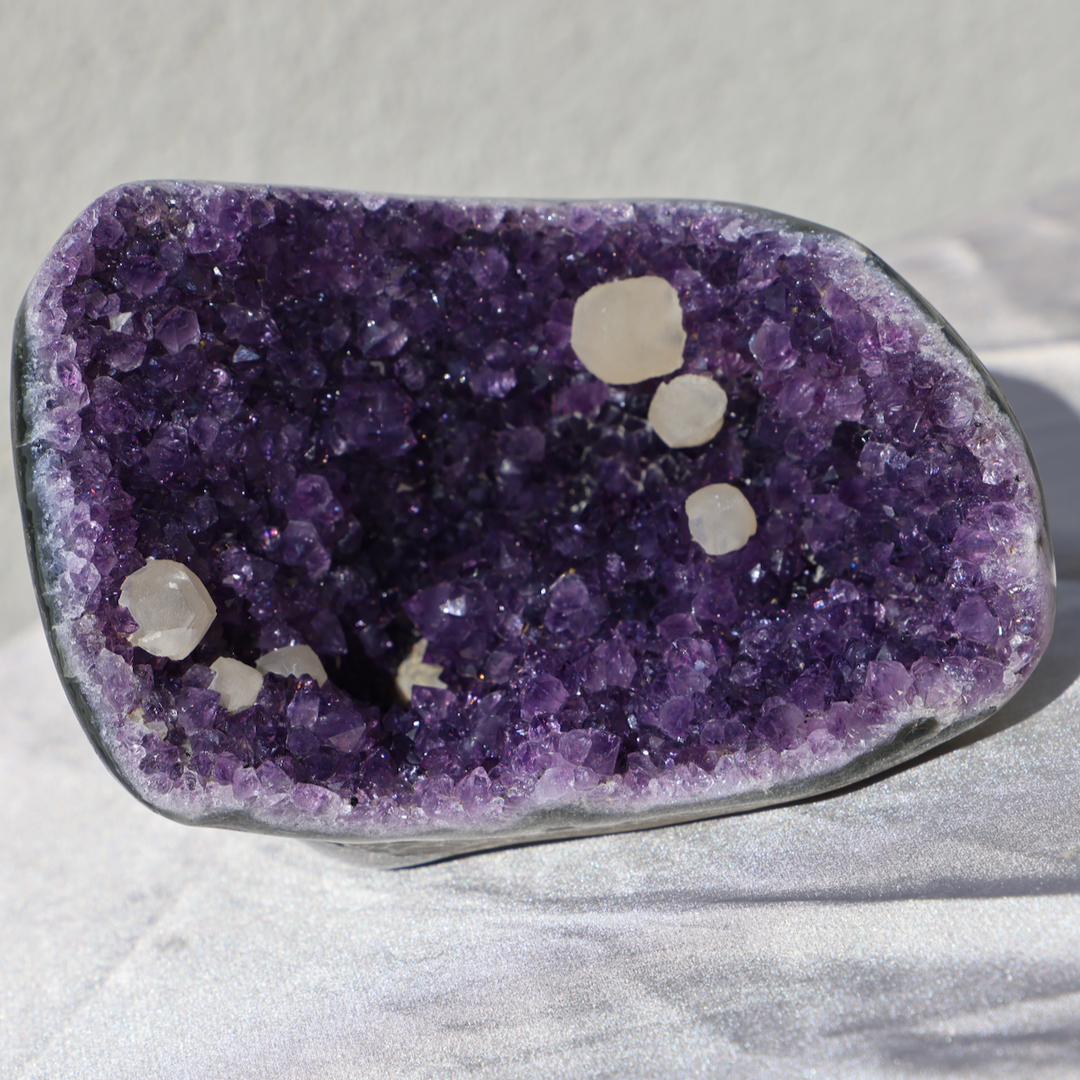 Amethyst with Calcite on Stand #5