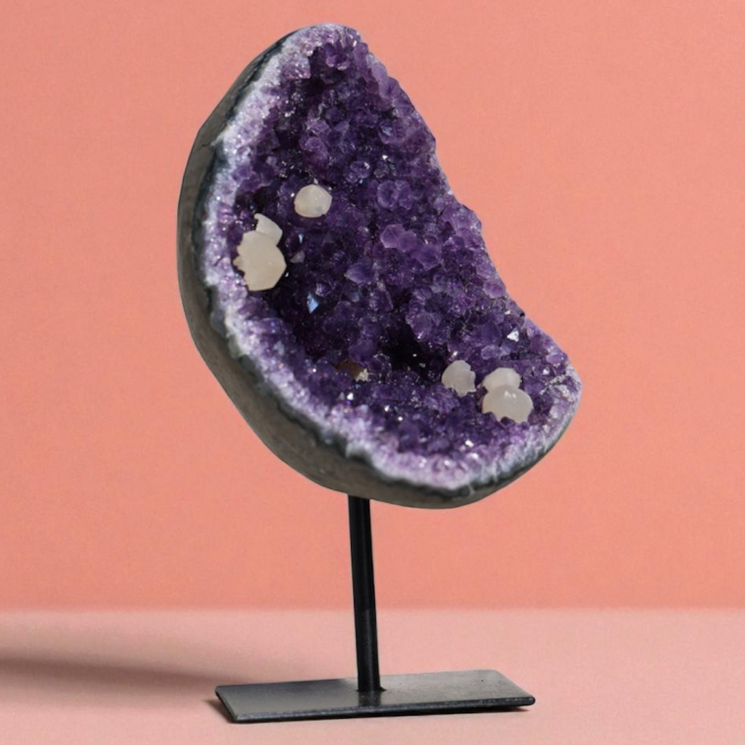 Amethyst with Calcite on Stand #5