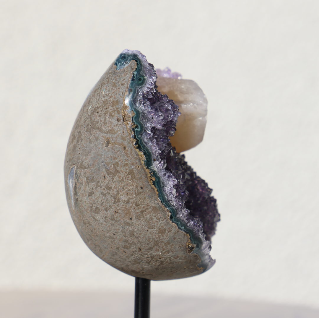 Amethyst with Calcite on Stand #1