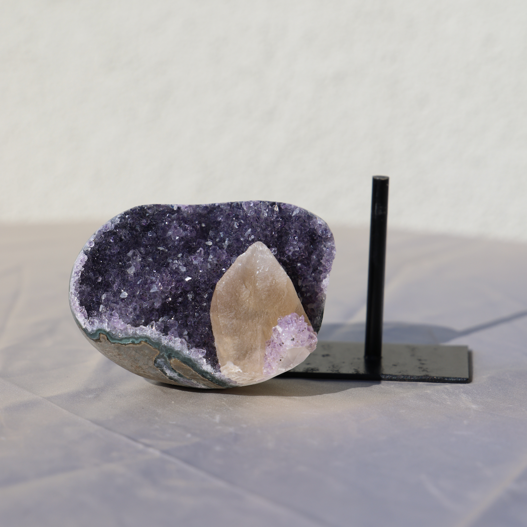 Amethyst with Calcite on Stand #1
