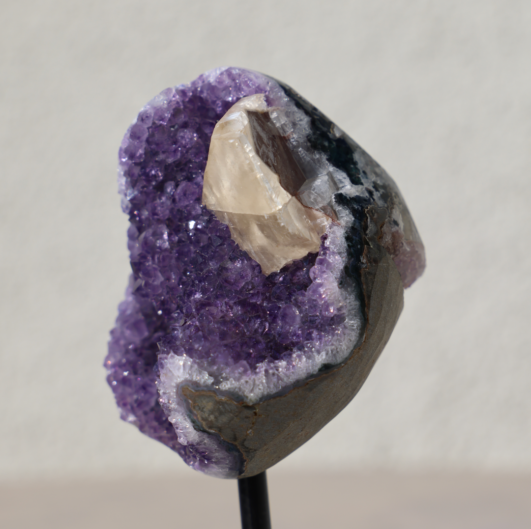 Amethyst with Calcite on Stand #2