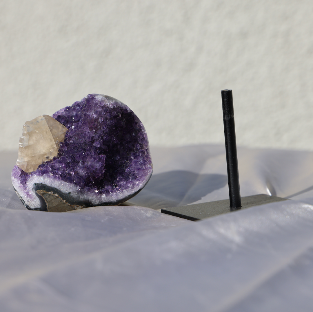 Amethyst with Calcite on Stand #2