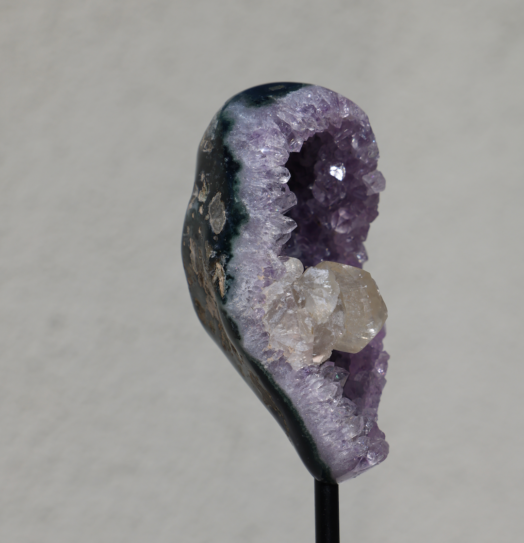 Amethyst with Calcite on Stand #3