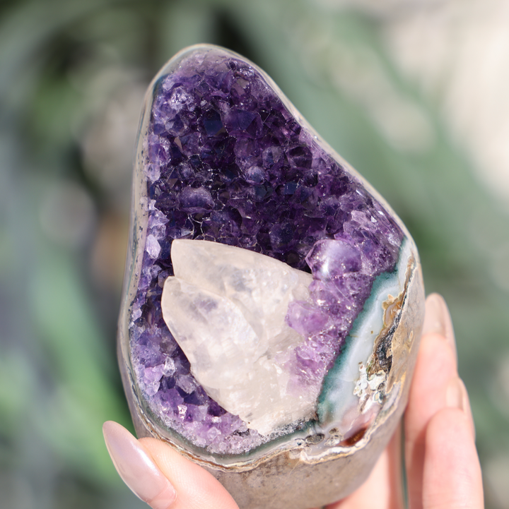 Amethyst Calcite Cut Base