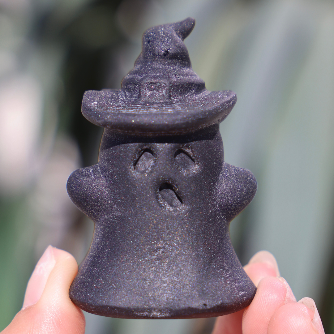 Hand-carved Rugged Black Obsidian Ghost - Enchantia Muse