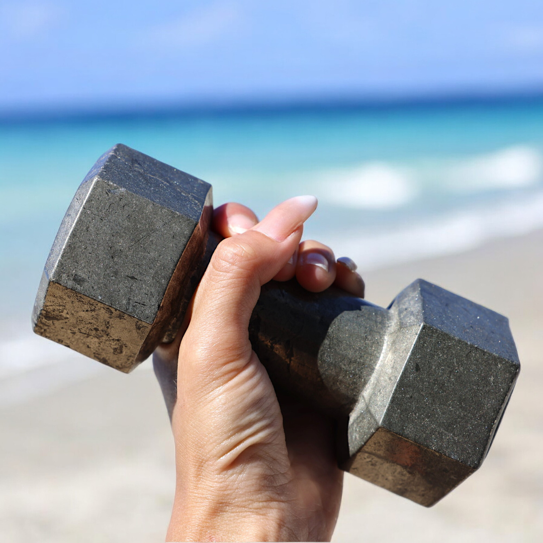 Hand-carved Pyrite Dumbbell - S/M - Enchantia Muse