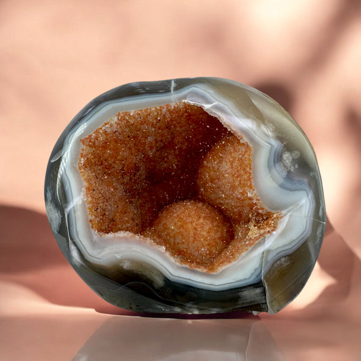 'SUNDARA' Orange Agate Geode - Enchantia Muse