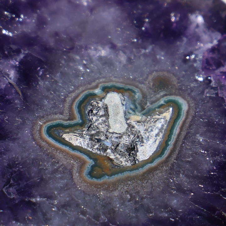 'Aloha' Amethyst Rosetta with Stalactite Pair on Stand