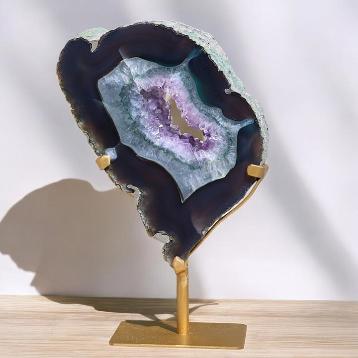 Amethyst Agate Slab on Stand