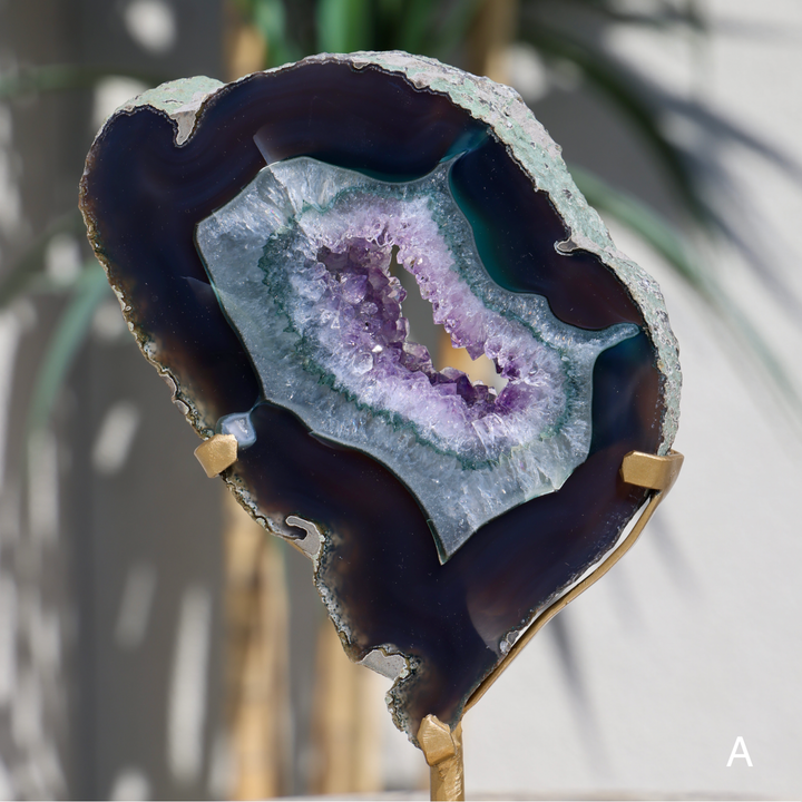 Amethyst Agate Slab on Stand