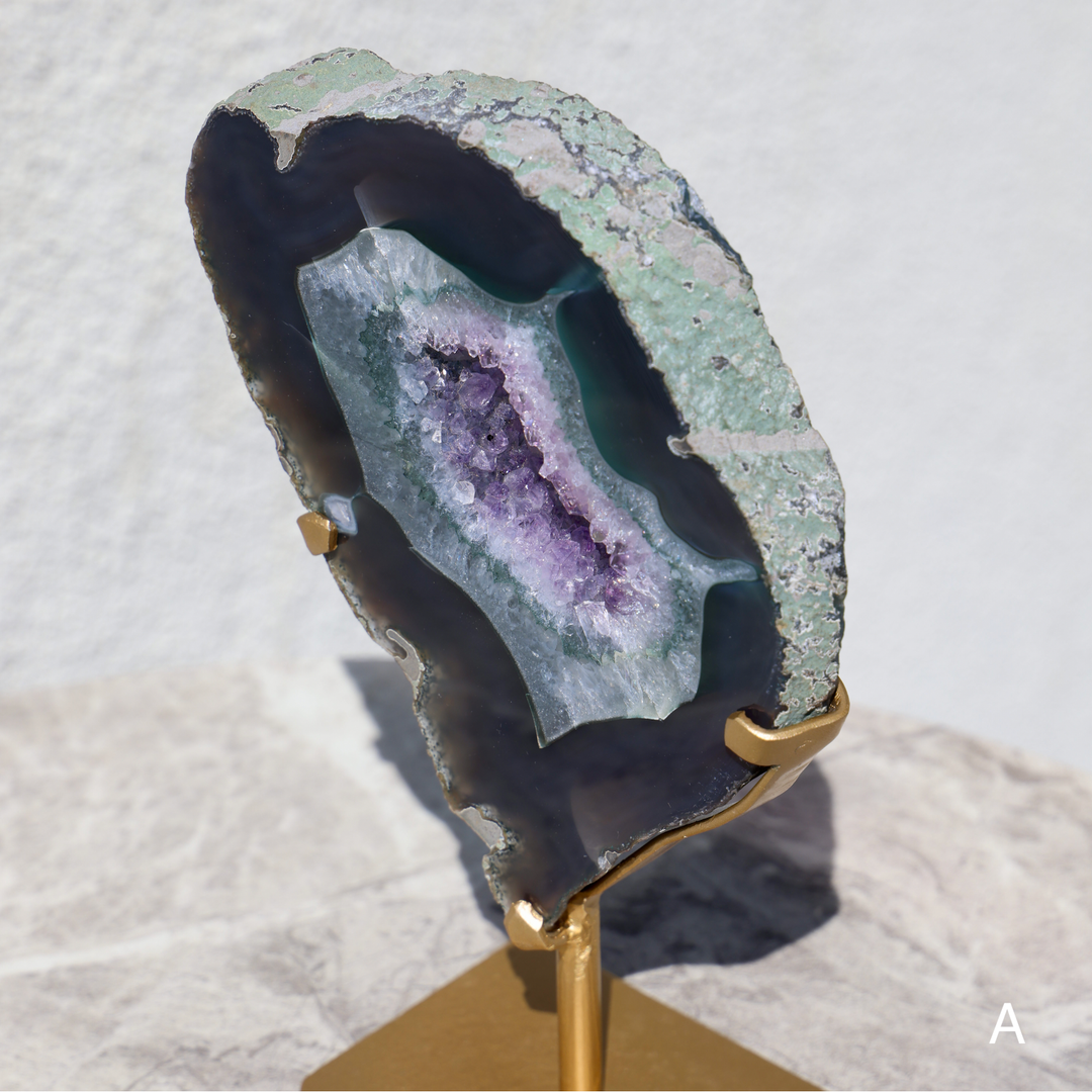 Amethyst Agate Slab on Stand