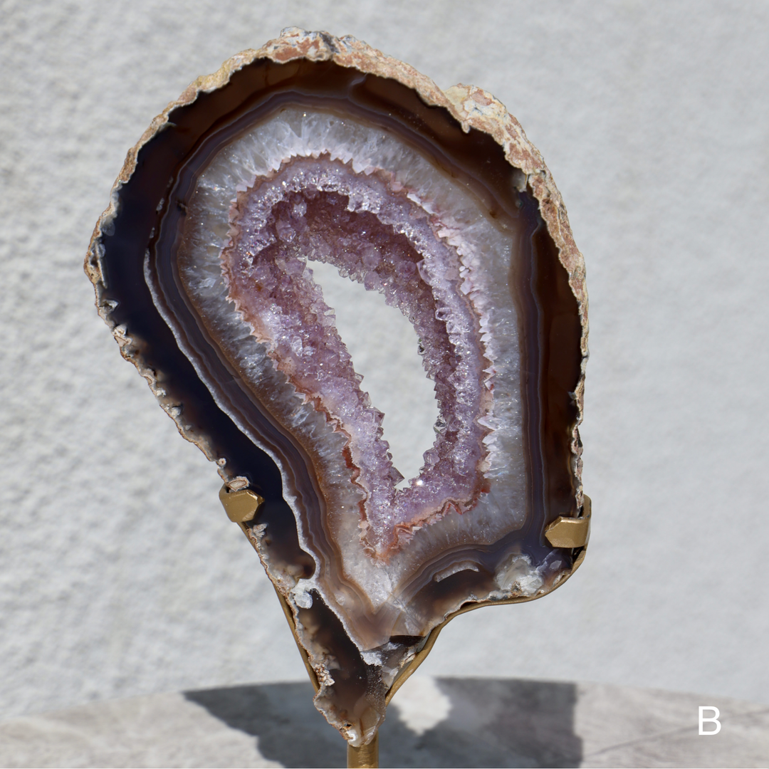 Amethyst Agate Slab on Stand