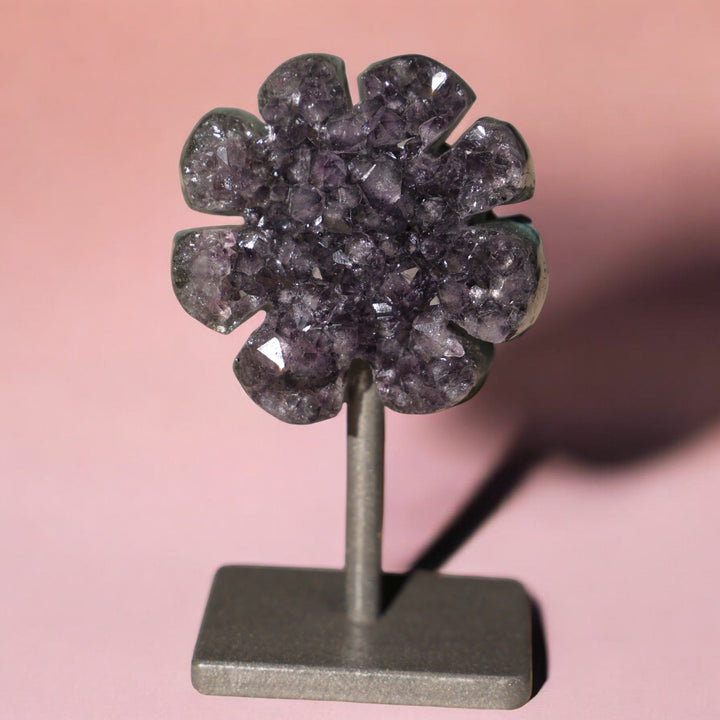 Amethyst Lucky Leaf on Stand - S