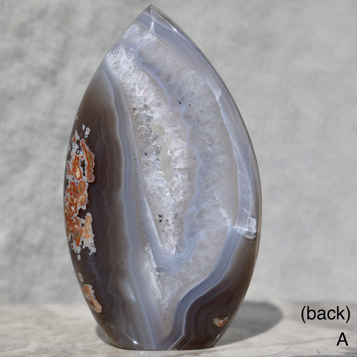 'Arctic' Druzy Agate Stone Flame - S