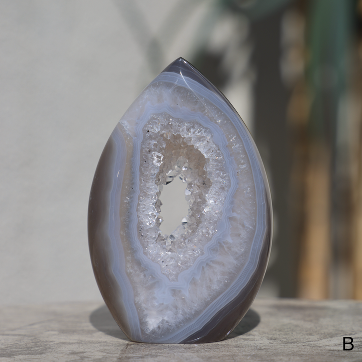 'Arctic' Druzy Agate Stone Flame - S