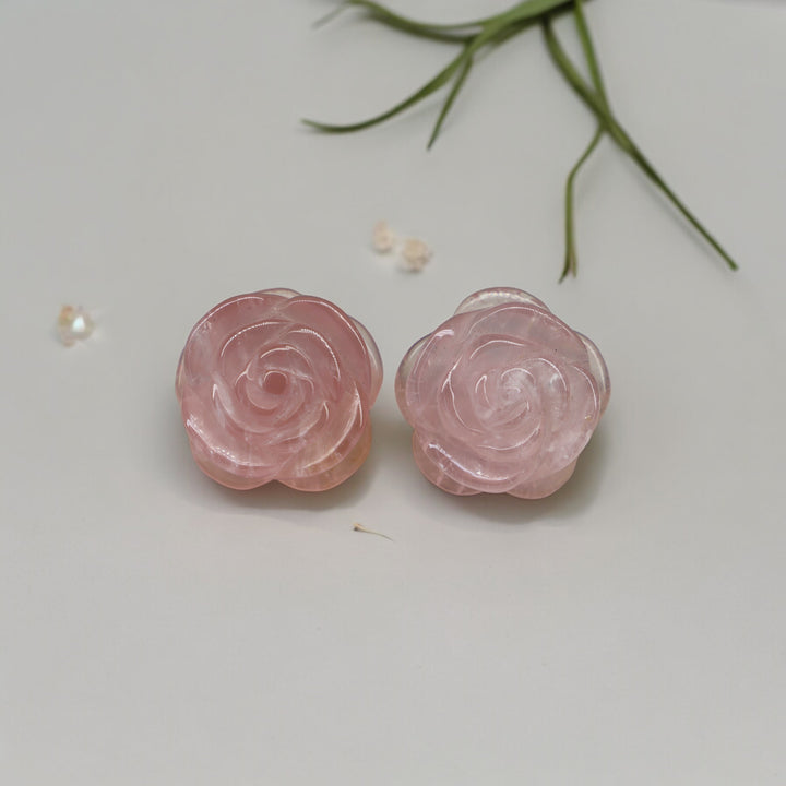 Rose Quartz Rose Flower - Enchantia Muse