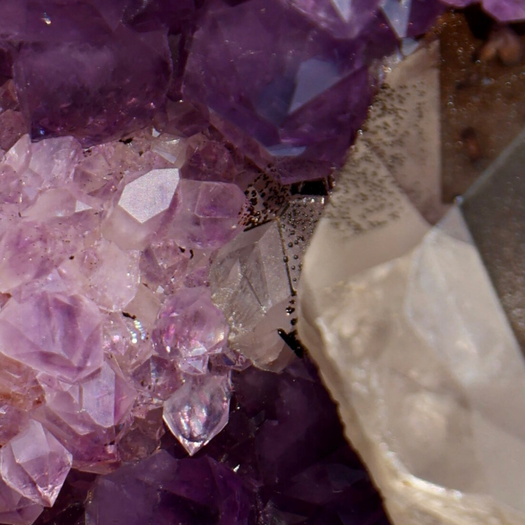 'BLOSSOM' Amethyst Geode with Calcite