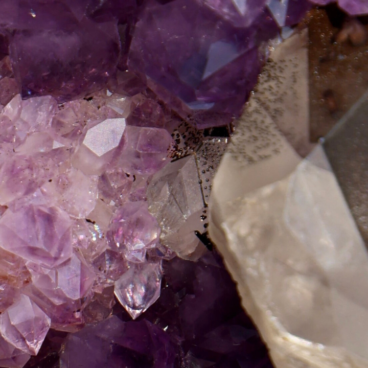 'BLOSSOM' Amethyst Geode with Calcite