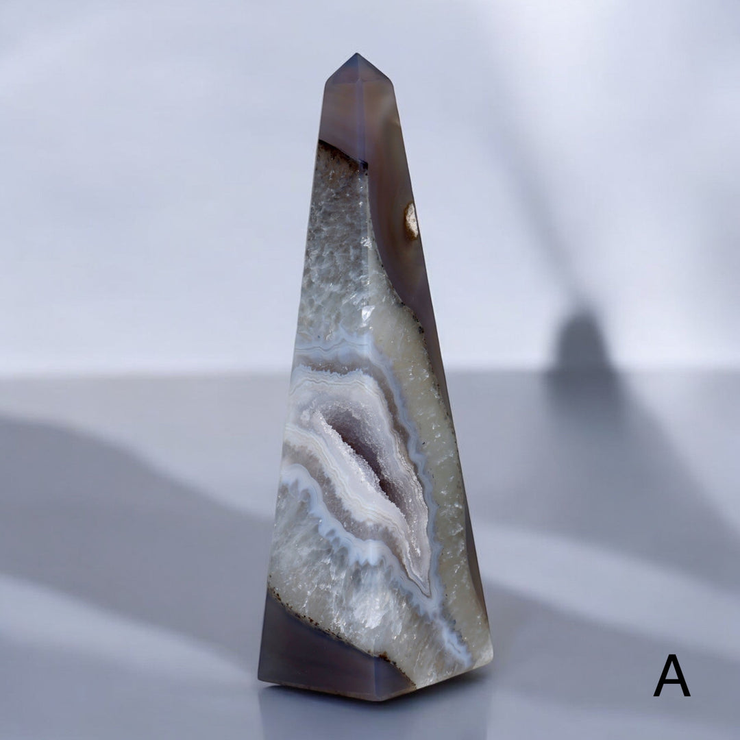 'Canyon' Druzy Agate Stone Obelisk