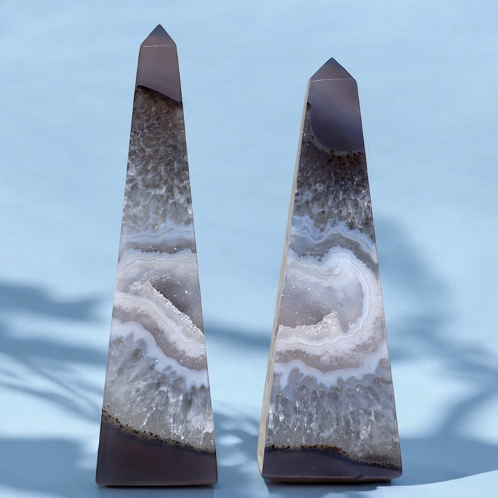 'Canyon' Druzy Agate Stone Obelisk