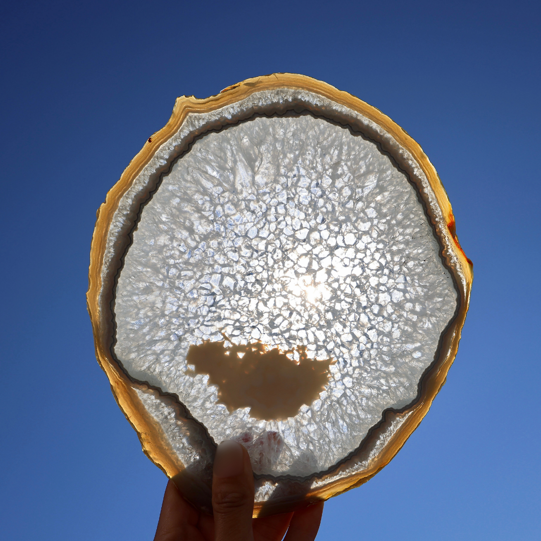 Crystalized Agate Slice with Stand