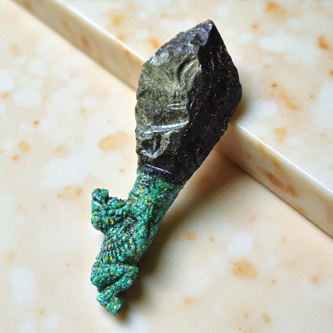 Ceremonial Black Obsidian Dagger