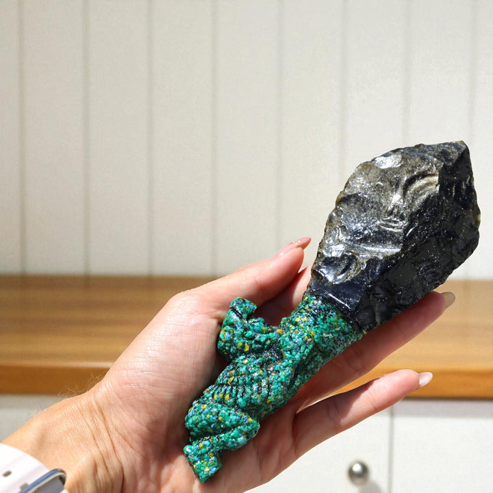 Ceremonial Black Obsidian Dagger