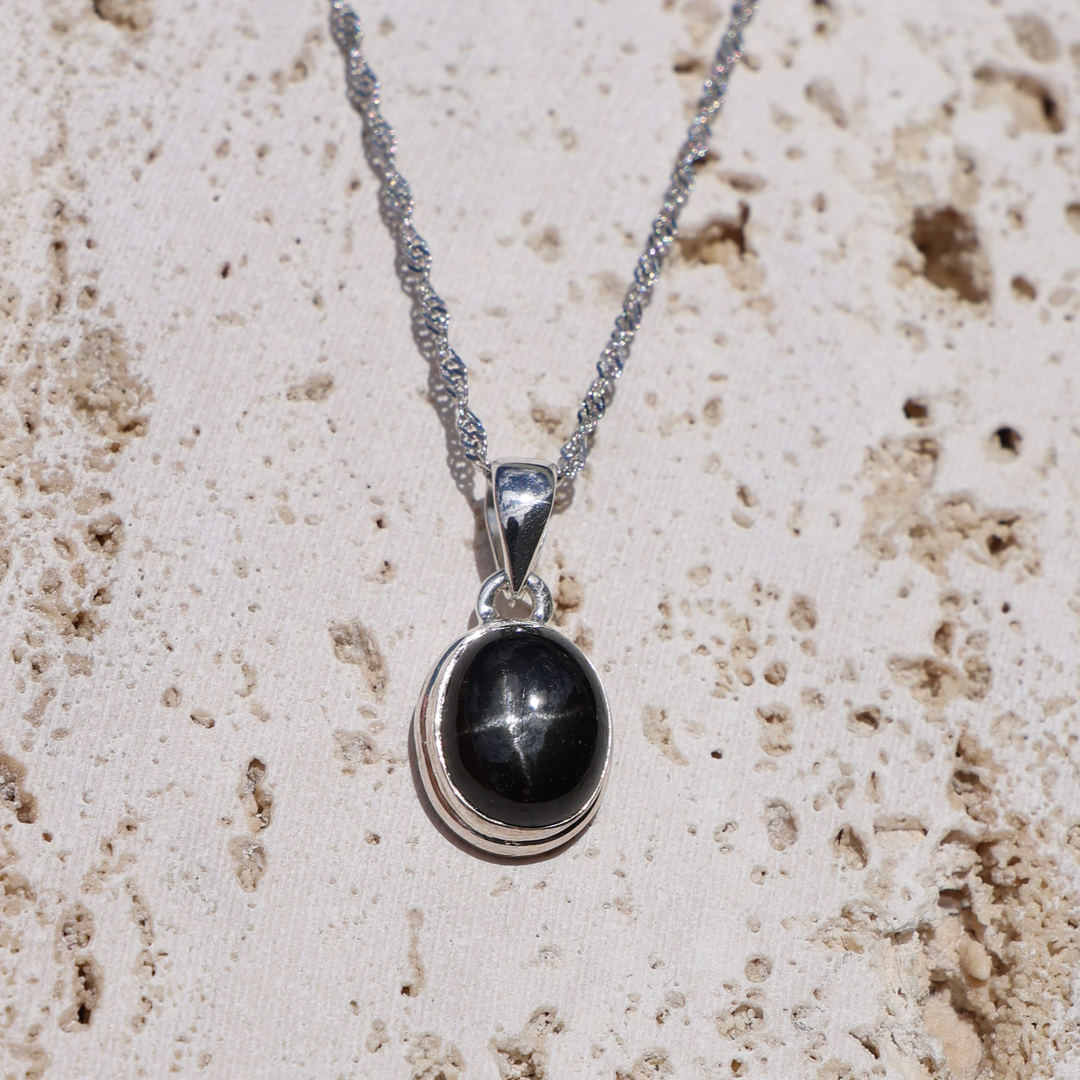 Diopside Black Star with Starlight Necklace