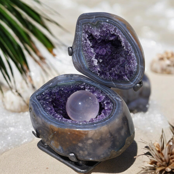 Druzy Amethyst Geode Jewelry Box