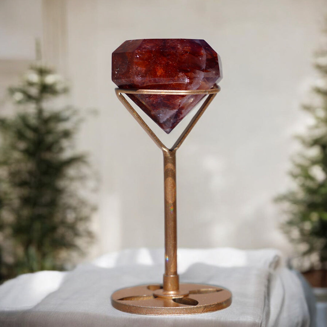 Fire Quartz Diamond on Stand