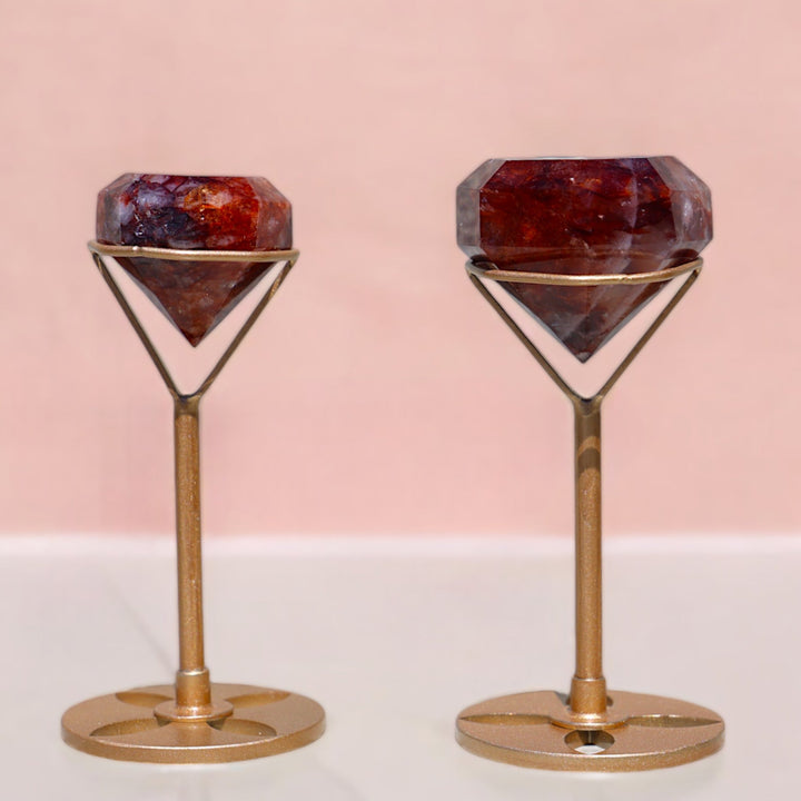 Fire Quartz Diamond on Stand