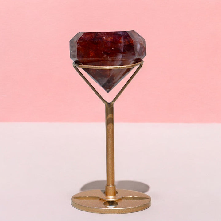 Fire Quartz Diamond on Stand