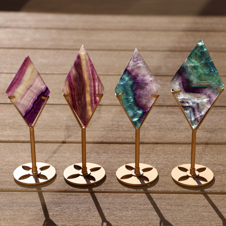 Fluorite Diamond on Stand