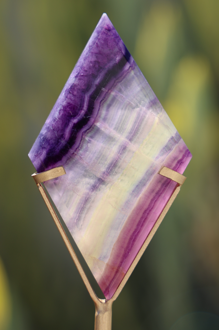 Fluorite Diamond on Stand