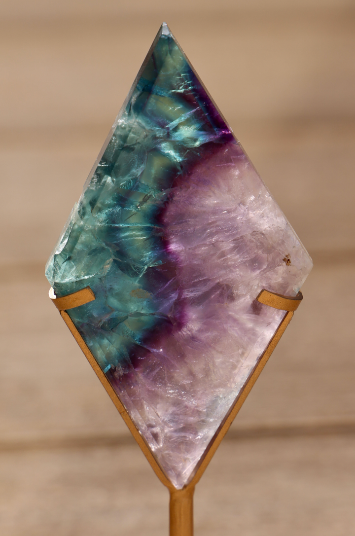 Fluorite Diamond on Stand