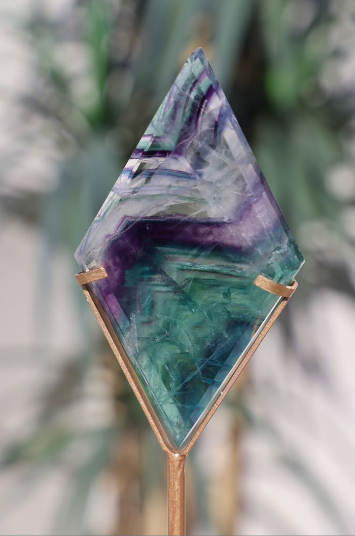 Fluorite Diamond on Stand