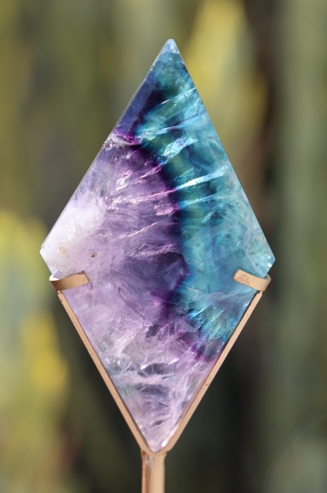 Fluorite Diamond on Stand