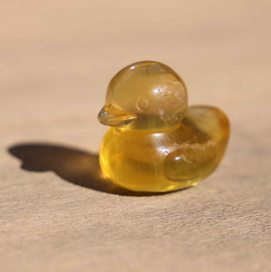 Hand-carved Fluorite Rubber Duck