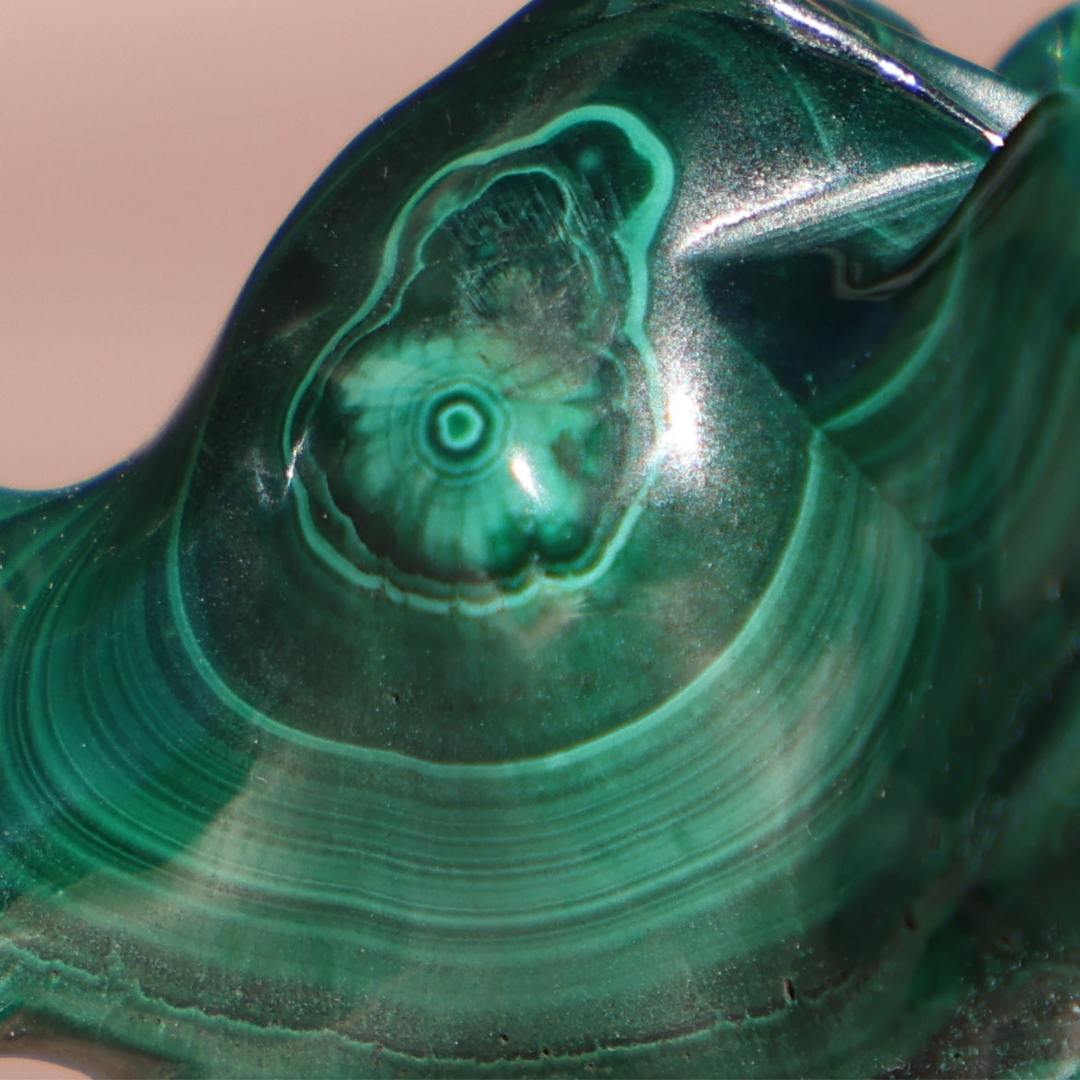 Hand-carved Malachite Elephant