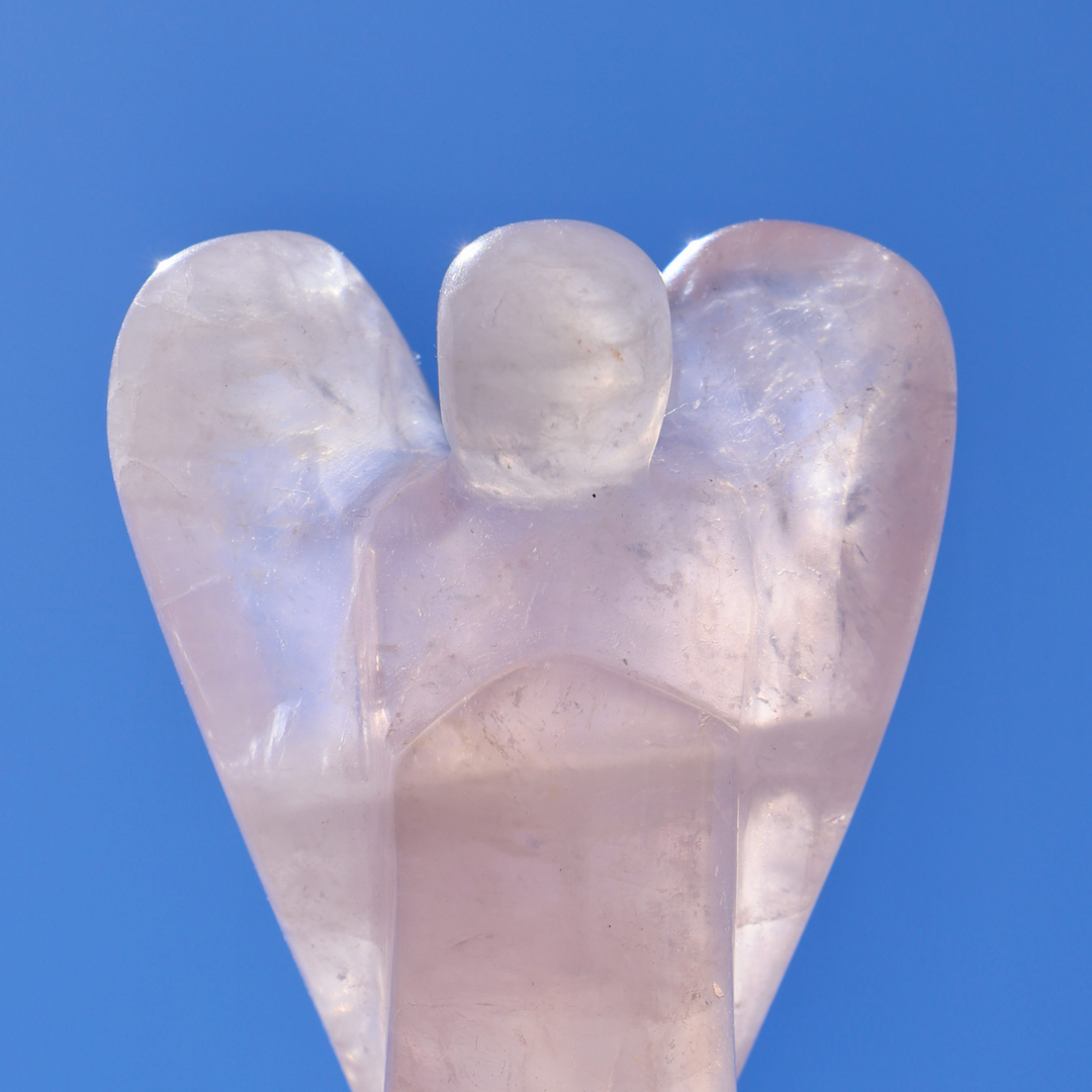 Hand-carved Rose Quartz Angel