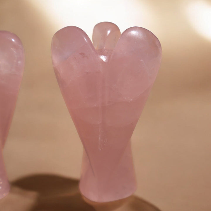 Hand-carved Rose Quartz Angel